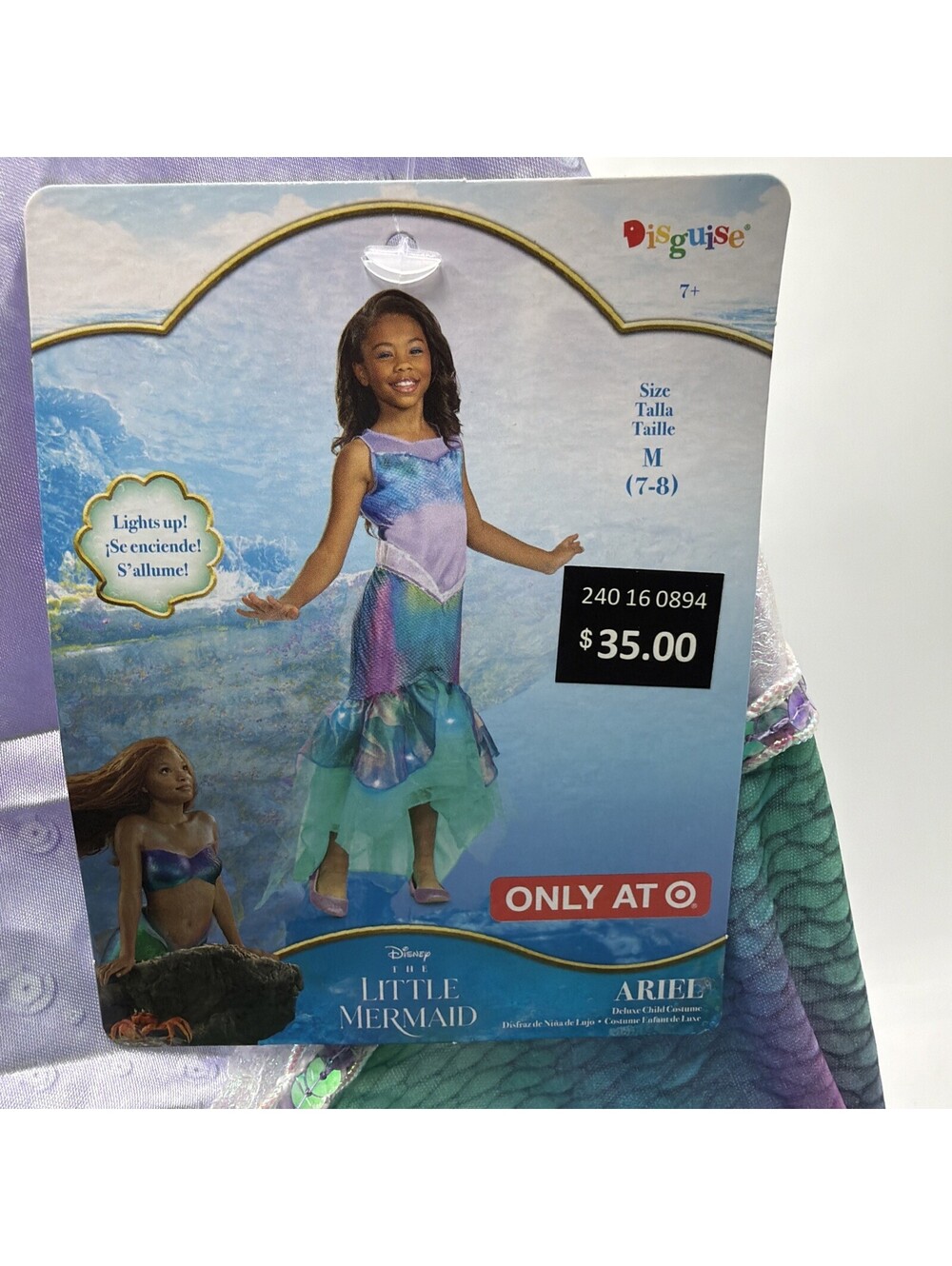 Little Mermaid Ariel Movie Halloween Costume Disguise Med 7-8 Does Not Light Up